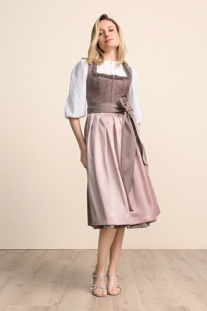 Kruger Long Dirndl 2pcs. 70cm "Ceressida" brown