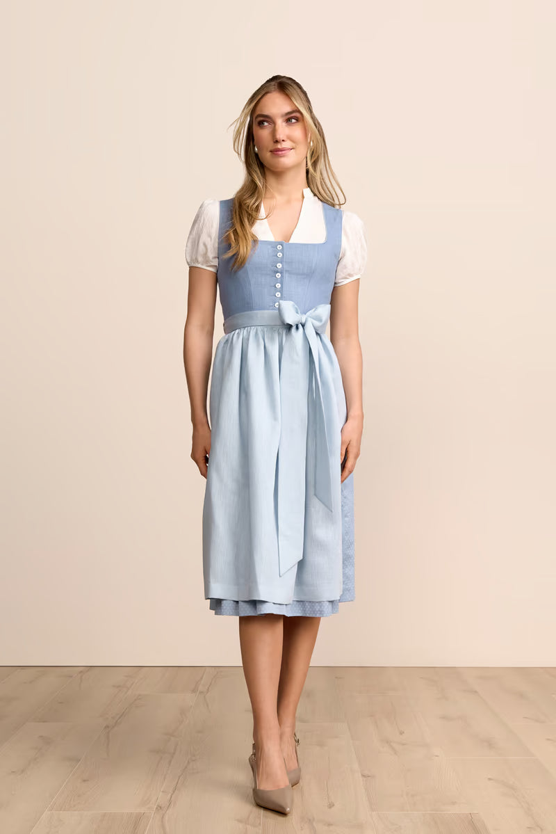Kruger Lindiwe Long Dirndl, Blue — 70cm 2pc Set