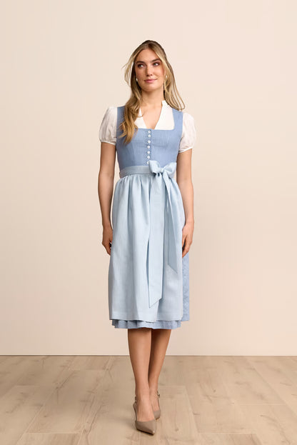 Kruger Lindiwe Long Dirndl, Blue — 70cm 2pc Set