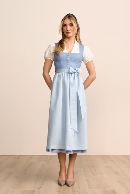 Kruger Lindiwe Maxi Dirndl, Blue — 80cm 2pc Set