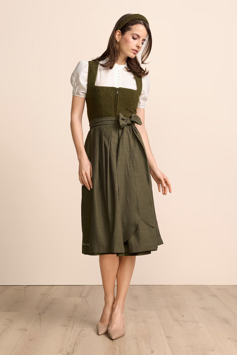Krüger Noeline Long Dirndl, Green — 70cm 2pc Set