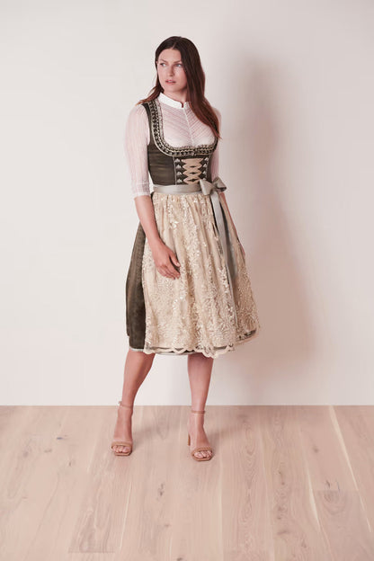 Kruger Long Dirndl 2pcs. 70cm "Anouk" grun (closeout 36)