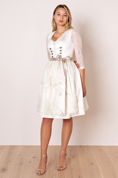 Kruger Wedding Dirndl 2pcs. 60cm "Eudora" ecru