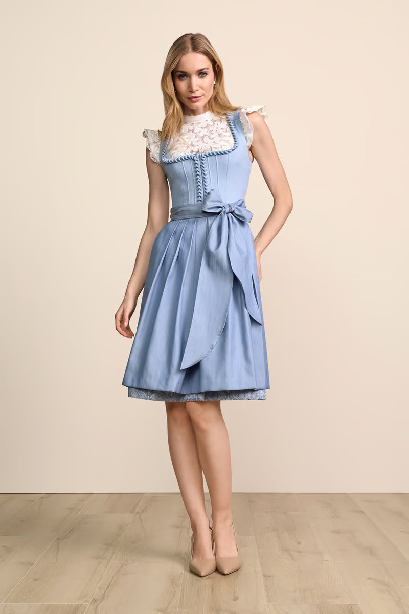Kruger Midi Dirndl 2pcs. 60cm "Lysara" light blue