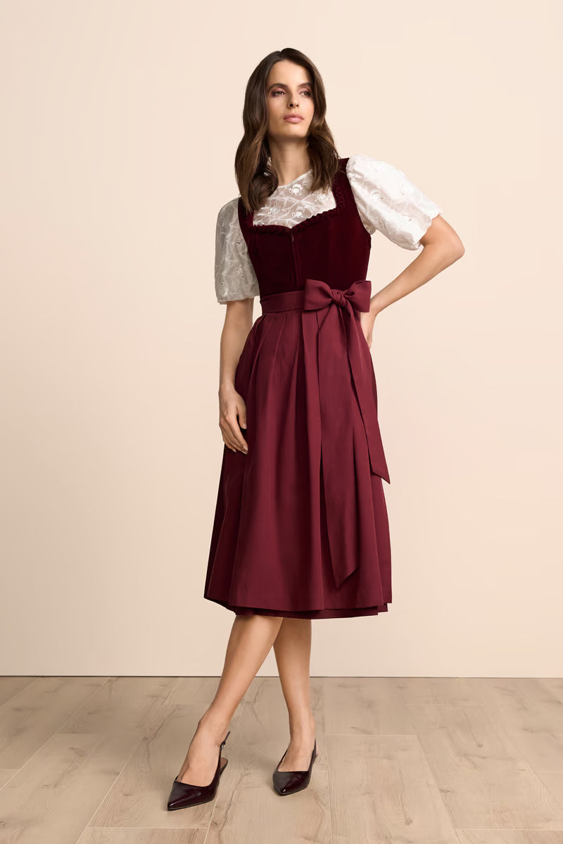Krüger Naomie Long Dirndl, Red — 70cm 2pc Set
