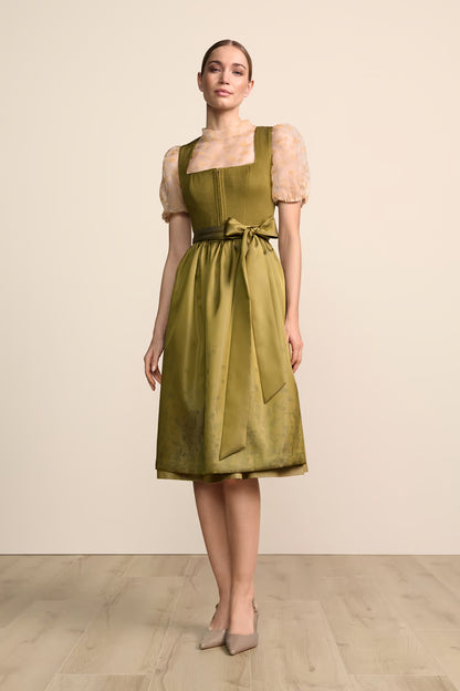 Krüger Medea Long Dirndl, Olive — 70cm 2pc Set