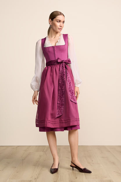 Krüger Rosaria Long Dirndl, Pink — 70cm 2pc Set