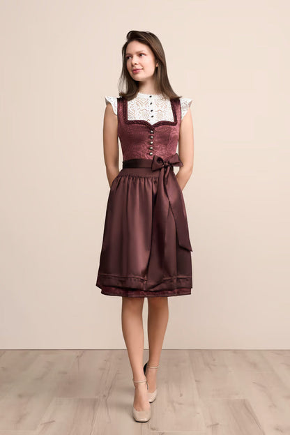 Kruger Midi Dirndl 2pcs. 60cm "Carline" red