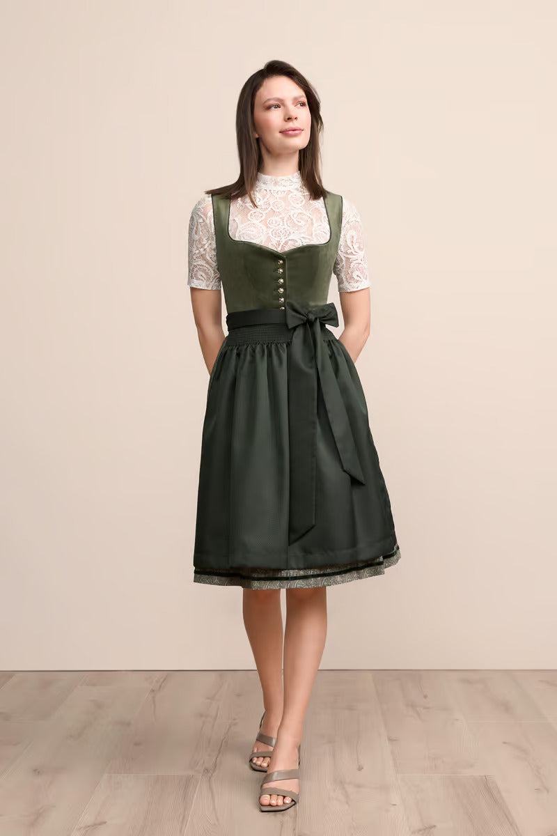 Kruger Midi Dirndl 2pcs. 60cm "Iny" green (34)