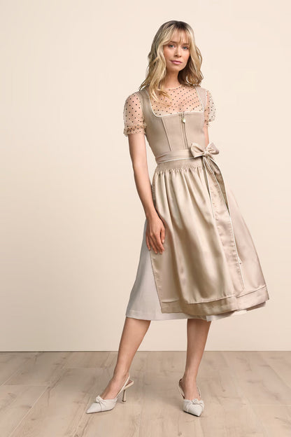 Kruger Long Dirndl 2pcs. 70cm "Elysara" beige
