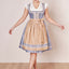 Kruger Midi Dirndl 2pcs. 60cm "Eike" blue