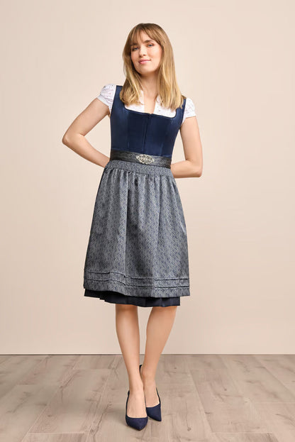 Kruger Aurela Midi Dirndl, Steel Blue — 60cm 2pc Set