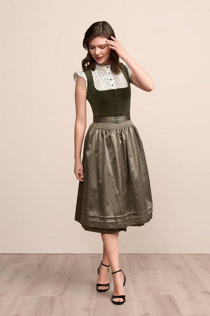 Kruger Long Dirndl 2pcs. 70cm "Aurela" green (34)