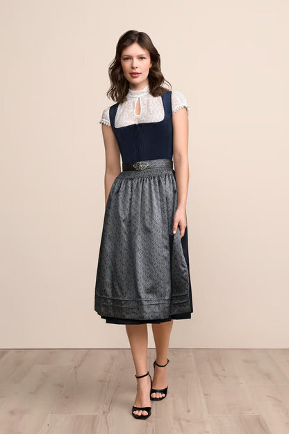 Kruger Aurela Long Dirndl, Steel Blue — 70cm 2pc Set