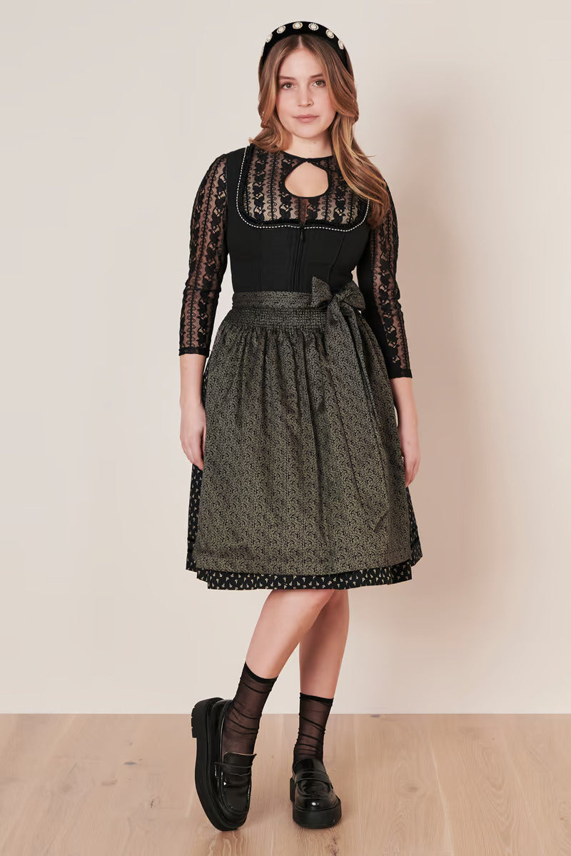 Kruger Midi Dirndl 2pcs. 60cm "Adalyn" black
