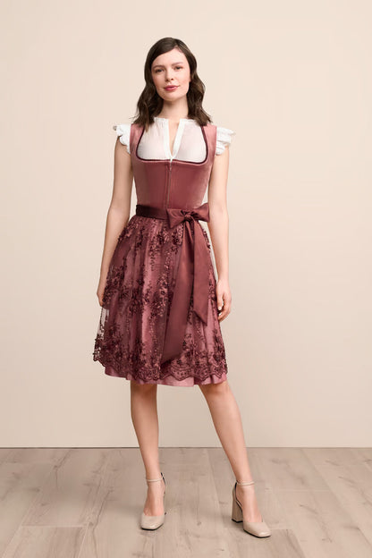 Kruger Midi Dirndl 2pcs. 60cm "Kaelyn" red