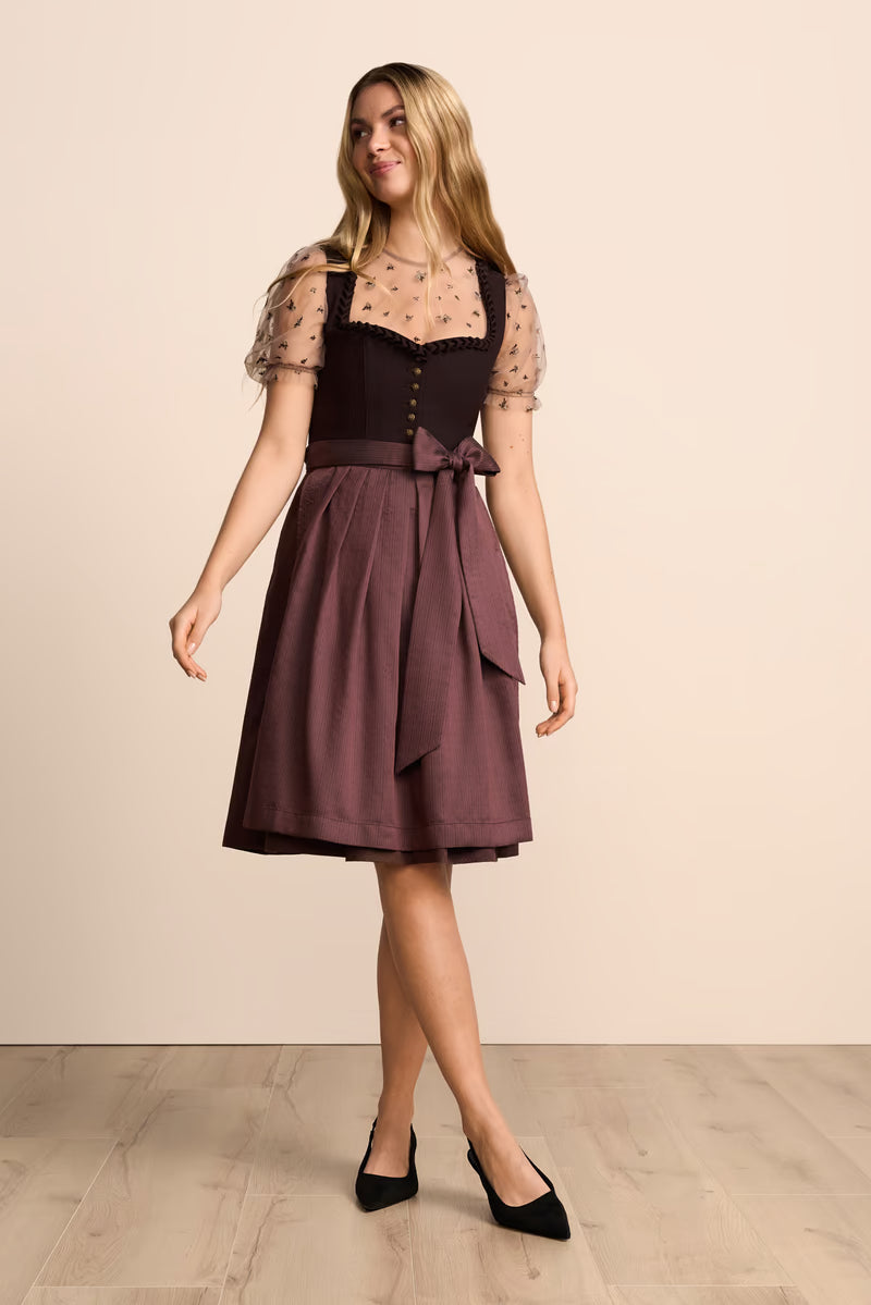 Kruger Orlinae Midi Dirndl, Red — 60cm 2pc Set
