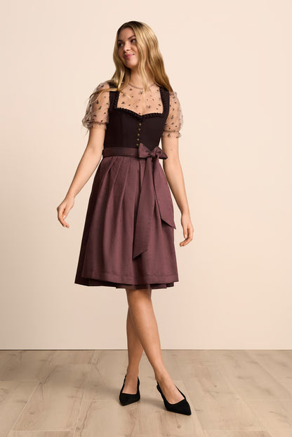 Kruger Orlinae Midi Dirndl, Red — 60cm 2pc Set