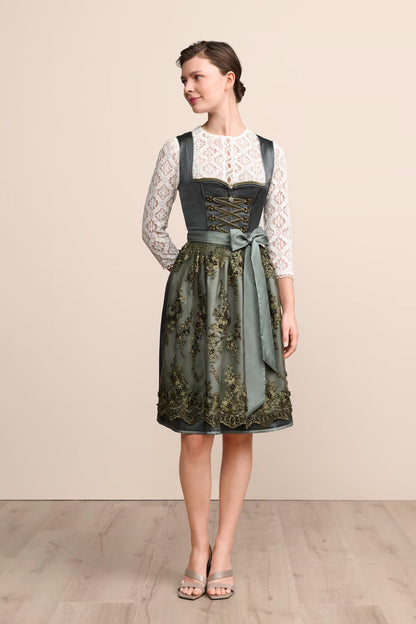 Kruger Midi Dirndl 2pcs. 60cm "Lunessa" green