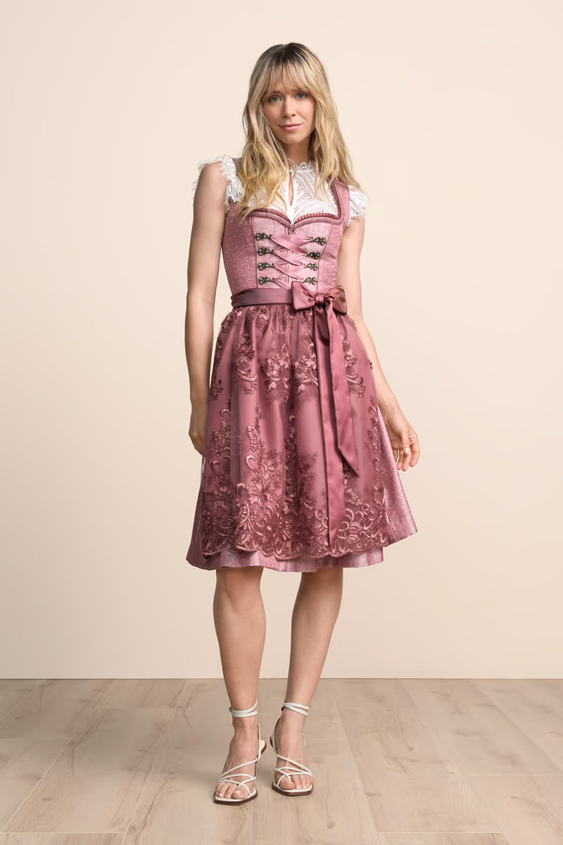 Kruger Midi Dirndl 2pc 60cm "Serenai" pink