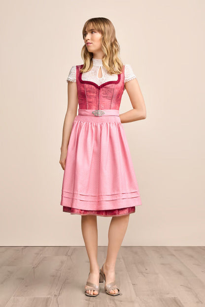 Kruger Midi Dirndl 2pcs. 60cm "Fynia" red (46)