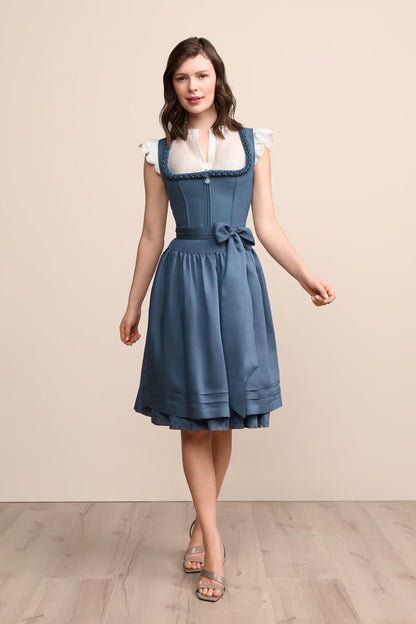 Kruger Midi Dirndl 2pc 60cm "Jocelyn" blue (34,44)