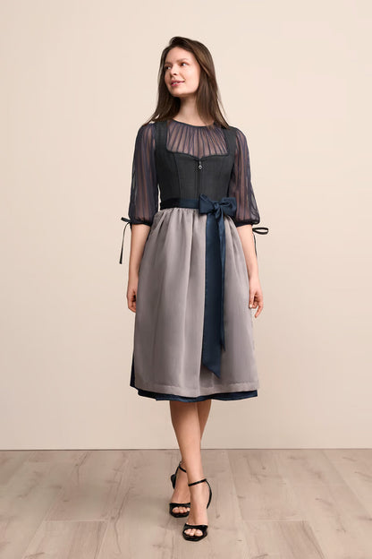 Kruger Long Dirndl 2pc 70cm "Marin" blue