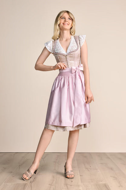 Kruger Midi Dirndl 2pcs. 60cm "Bruni" pink (size 32)