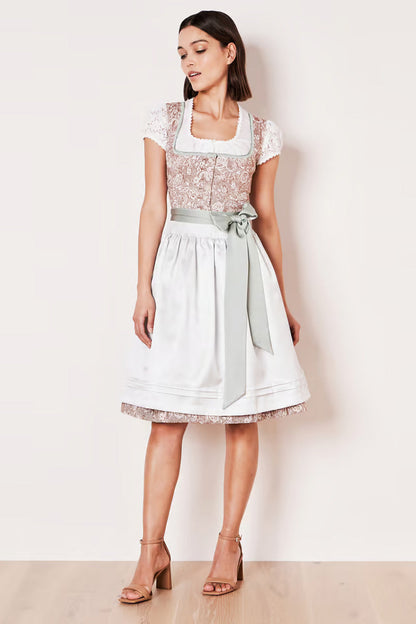 Kruger Midi Dirndl 2pcs. 60cm "Nami" brown (size 34,40,42)