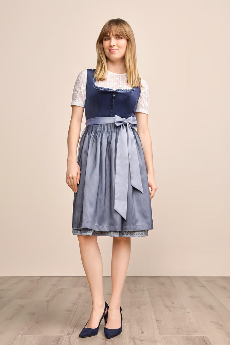 Kruger Midi Dirndl 2pcs. 60cm "Joelina" blue