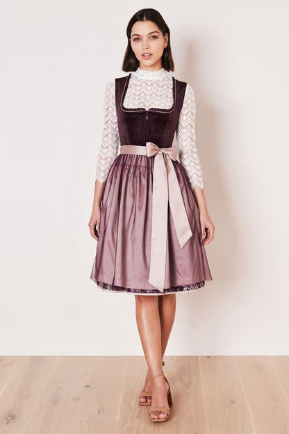 Kruger Joelina Midi Dirndl, Berry — 60cm 2pc Set