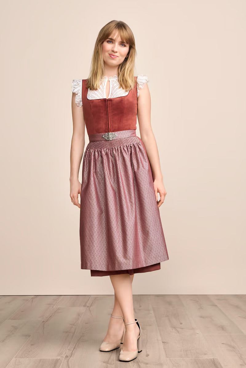 Kruger Long Dirndl 2pcs. 70cm "Alisha" red