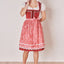Kruger Midi Dirndl 2pcs. 60cm "Ulrika" red