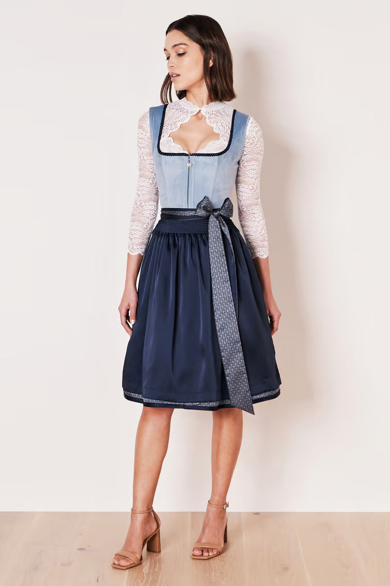 Kruger Mini Dirndl 2pcs. 60cm "Dena" blue