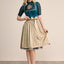 Kruger Midi Dirndl 2pcs. 60cm "Dena" turquoise