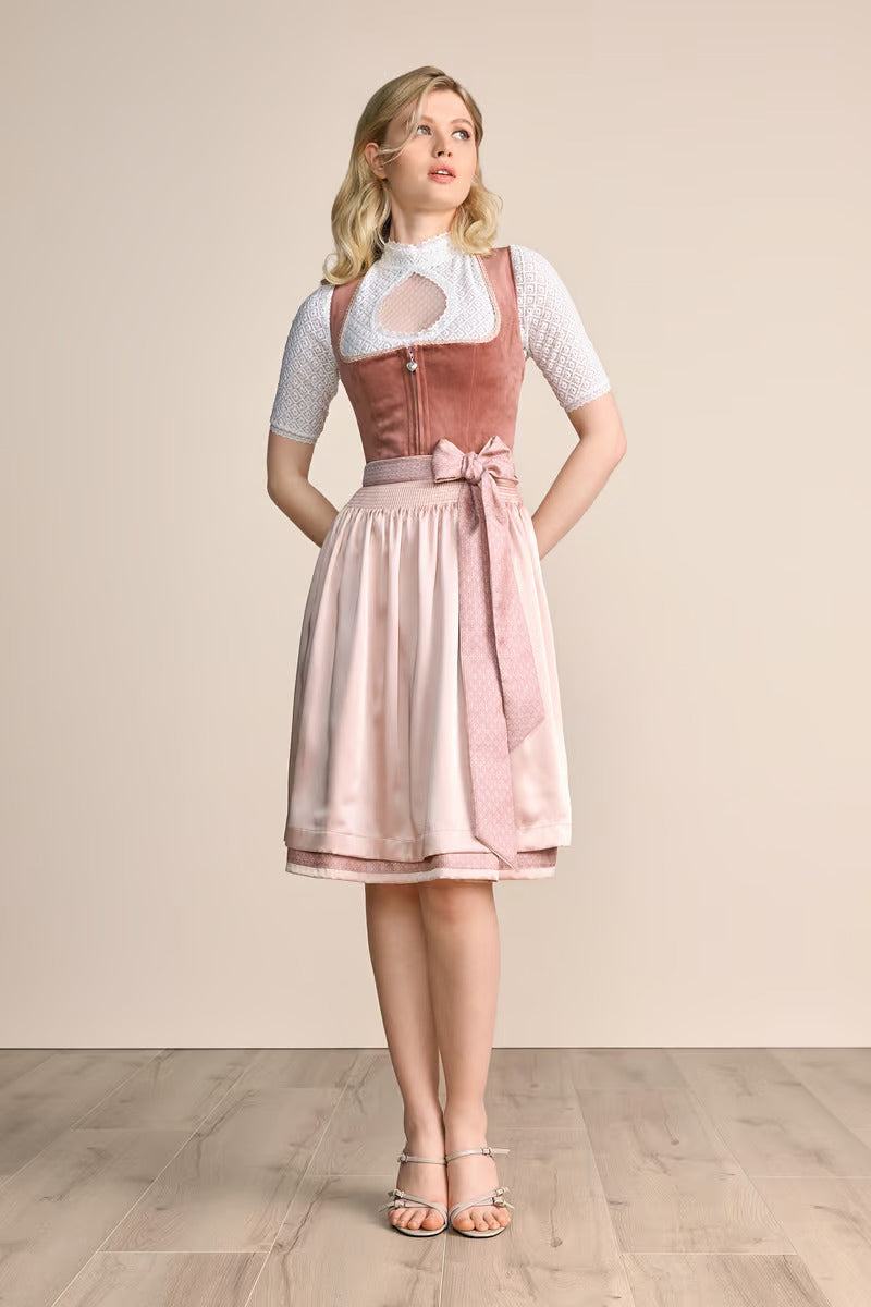 Kruger Midi Dirndl 2pcs. 60cm "Dena" red