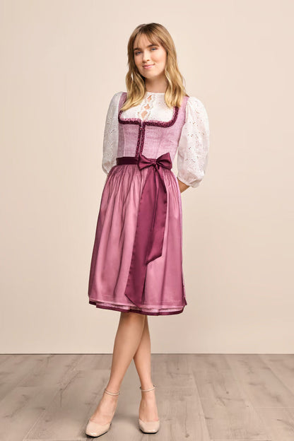 Kruger Midi Dirndl 2pcs. 60cm "Maryanne" red (46)
