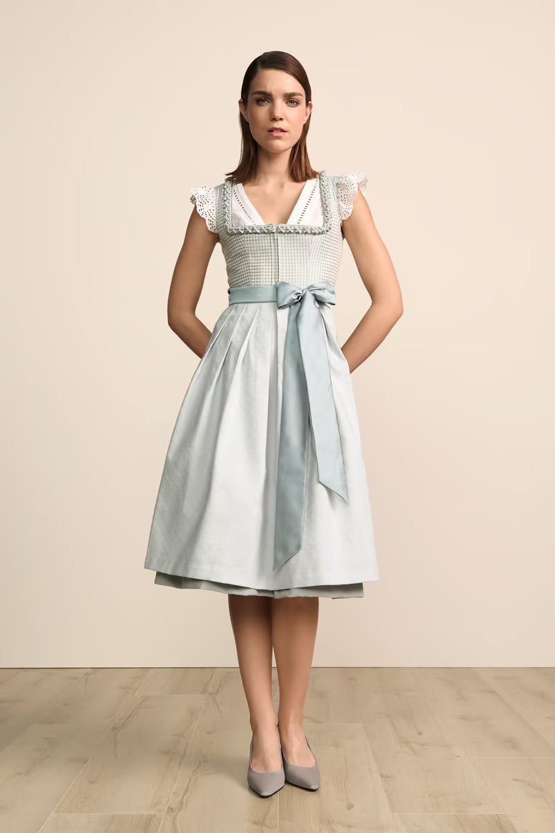 Kruger Long Dirndl 2pcs. 70cm "Anjali" gray-blue