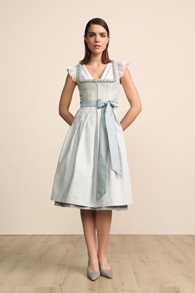 Kruger Long Dirndl 2pcs. 70cm "Anjali" gray-blue