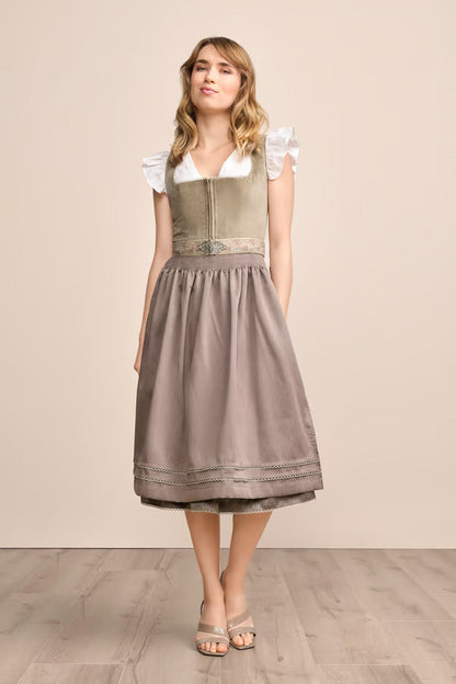 Kruger Long Dirndl 2pcs. 70cm "Fea" beige
