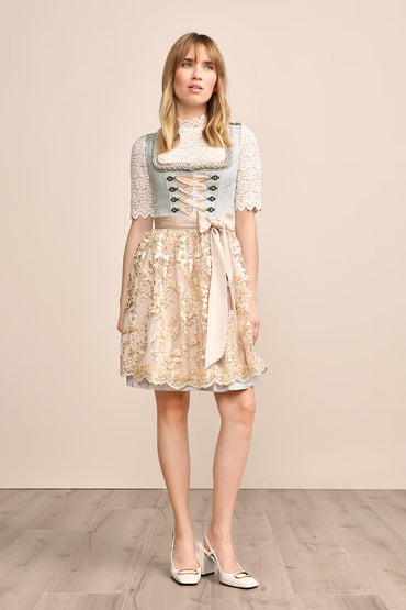 Kruger Mini Dirndl 2pcs. 50cm "Corvina" blue (size 40)