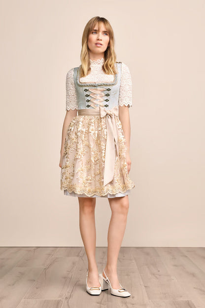 Kruger Mini Dirndl 2pcs. 50cm "Corvina" blue (size 40)