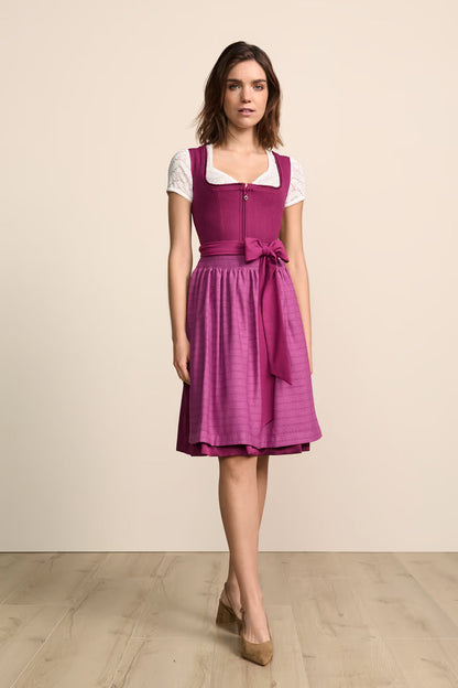 Kruger Midi Dirndl 2pcs. 60cm "Emmelina" berry