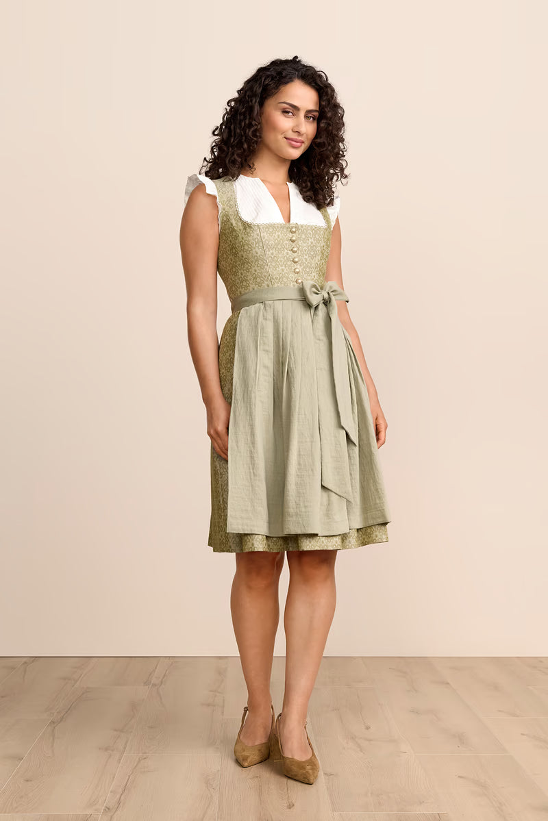 Krüger Bracia Midi Dirndl, Green — 60cm 2pc Set