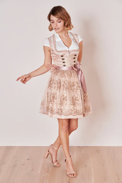 Kruger Mini Dirndl 2pcs. 50cm "Kailia" pink (38)
