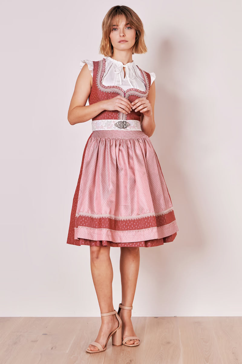 Kruger Prunella Midi Dirndl, Red — 60cm 2pc Set