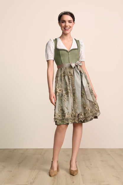 Kruger Malana Midi Dirndl, Green — 60cm 2pc Set