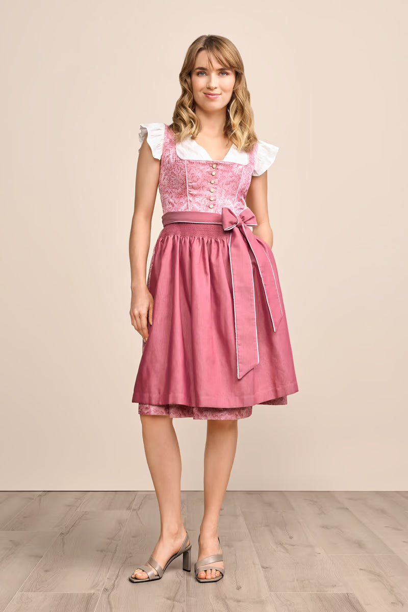 Kruger Midi Dirndl 2pc 60cm "Joulie" rosa