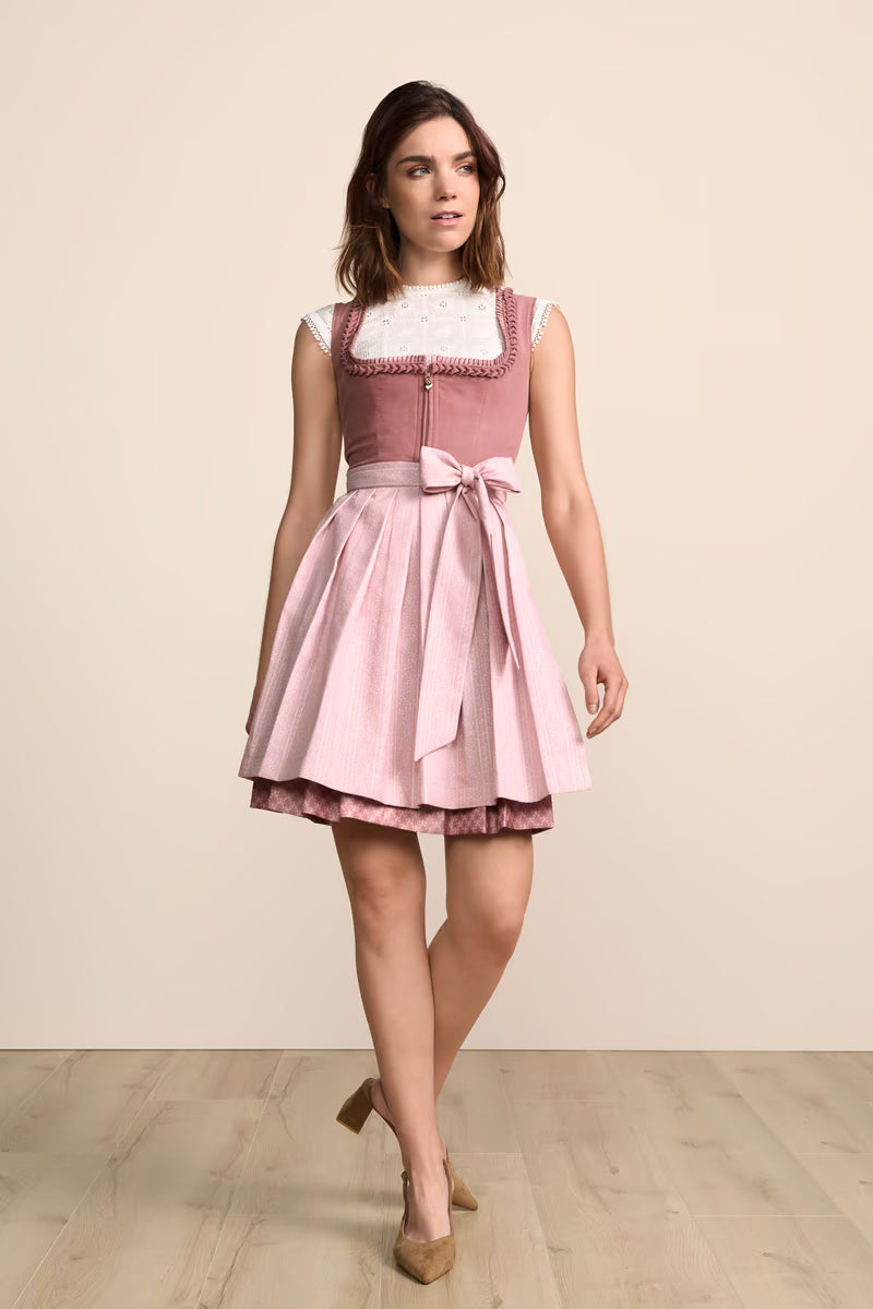 Kruger Mini Dirndl 2pcs. 50cm "Chleophea" pink