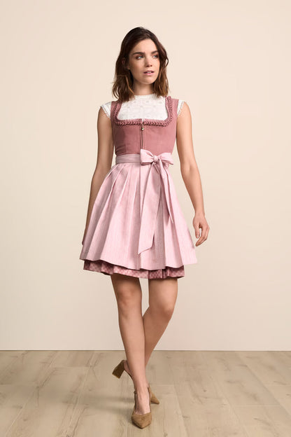 Kruger Mini Dirndl 2pcs. 50cm "Chleophea" pink